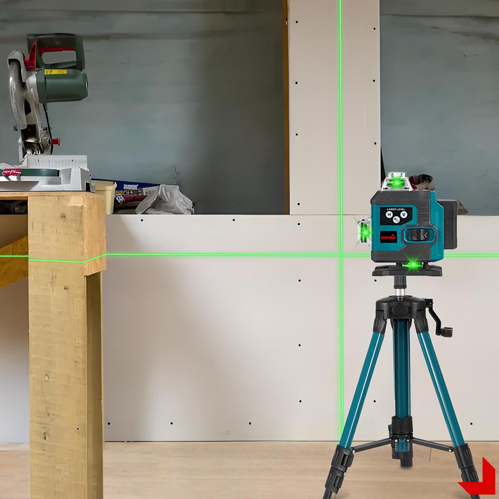 Nivela laser 4D, 16 linii, telecomanda, 1 baterie, Albastru/Negru