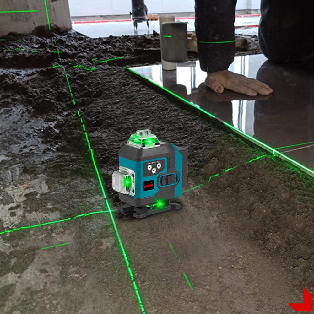 Nivela laser 4D, 16 linii, telecomanda, 1 baterie, Albastru/Negru