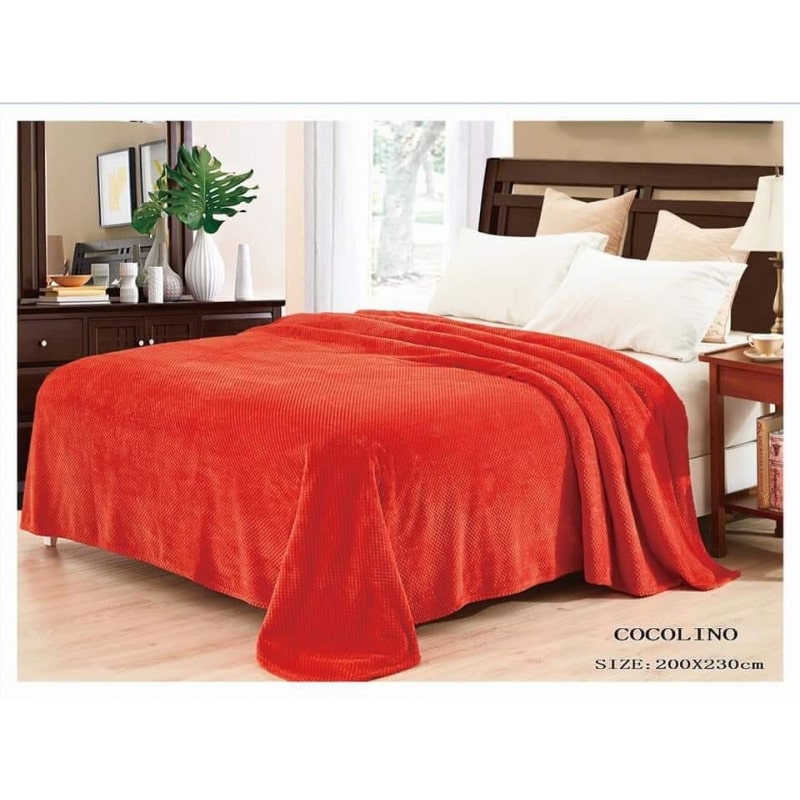 Patura super pufoasa Baycal Jo-jo, 200 x 230 cm, Rosu deschis