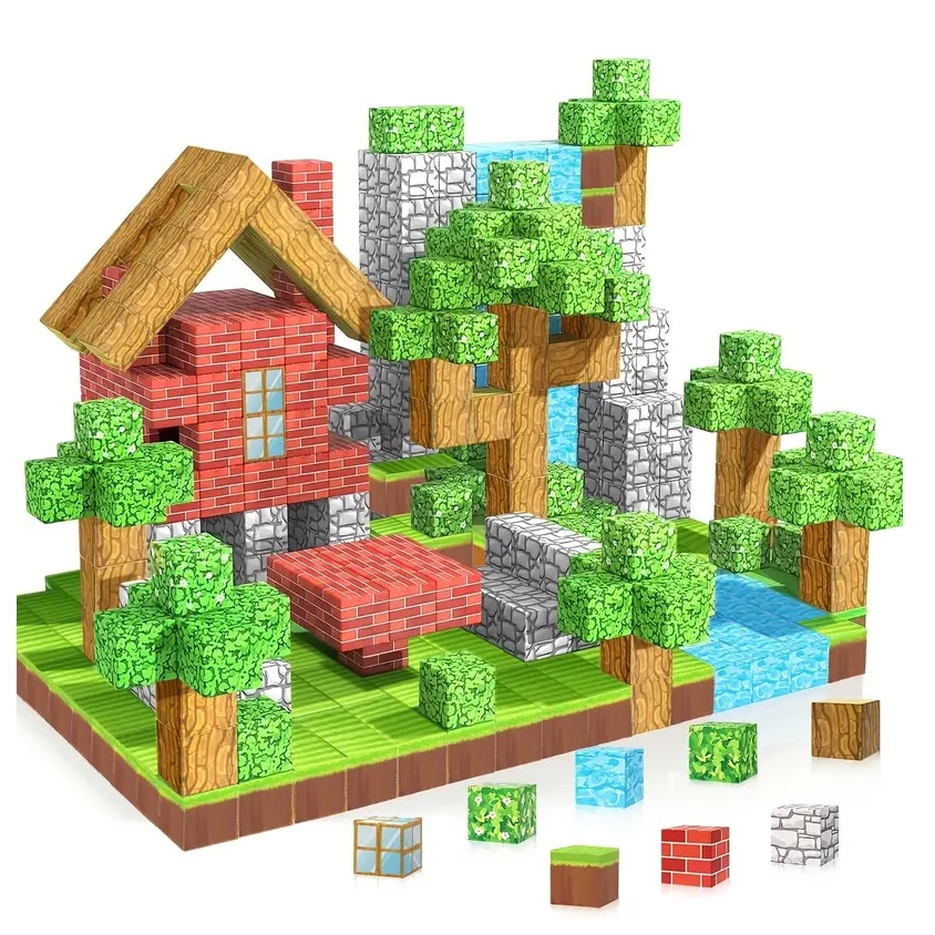 Set 140 de cuburi magnetice Mine Craft