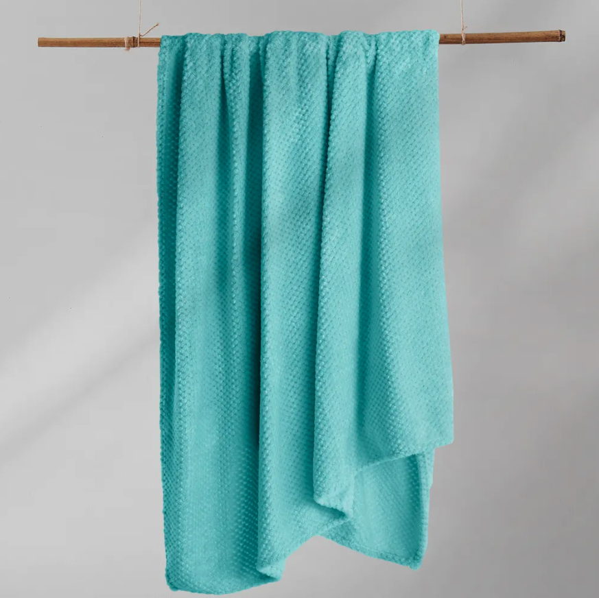 Patura super pufoasa Baycal Jo-jo, 200 x 230 cm, Albastru Bleu