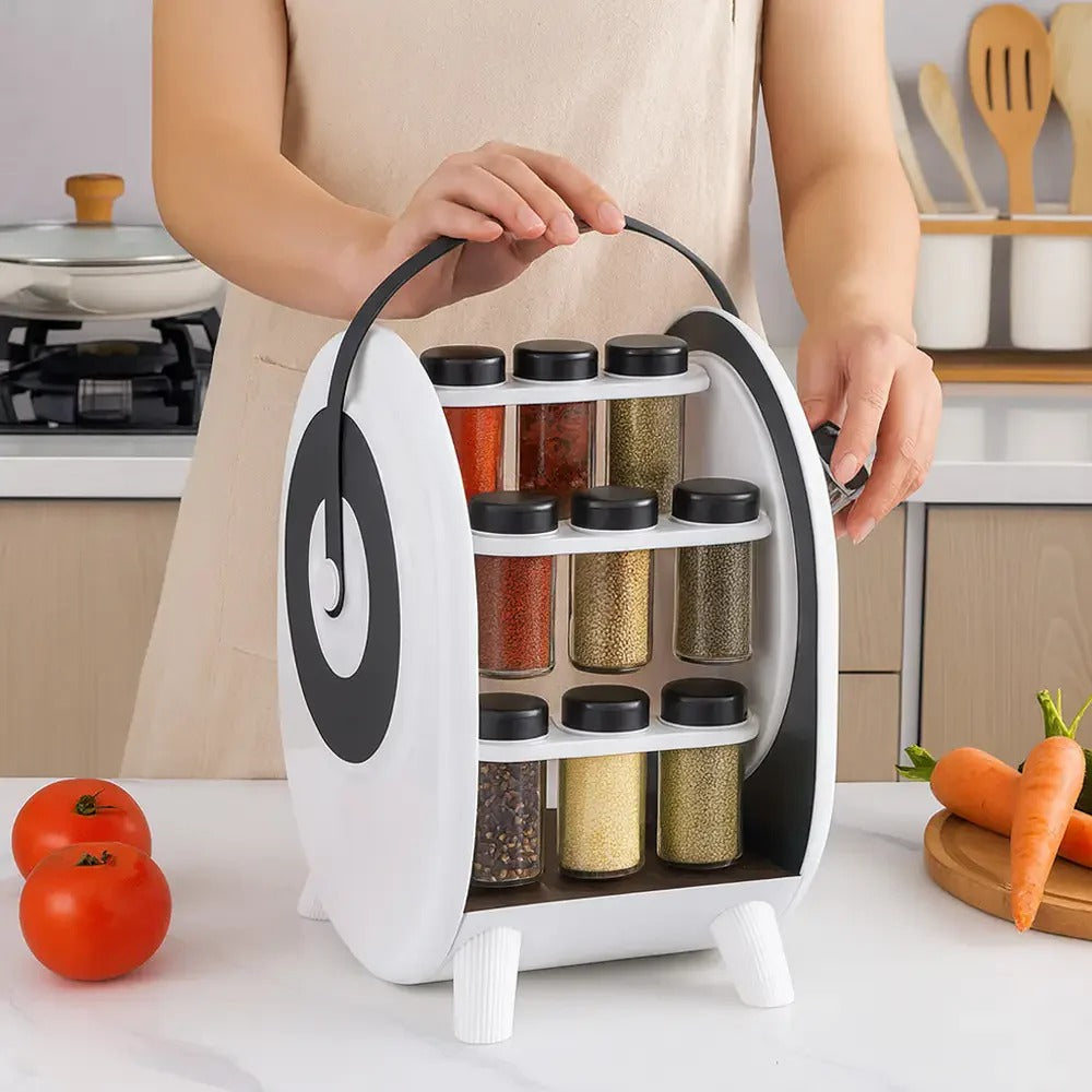 Suport rotativ portabil pentru condimente