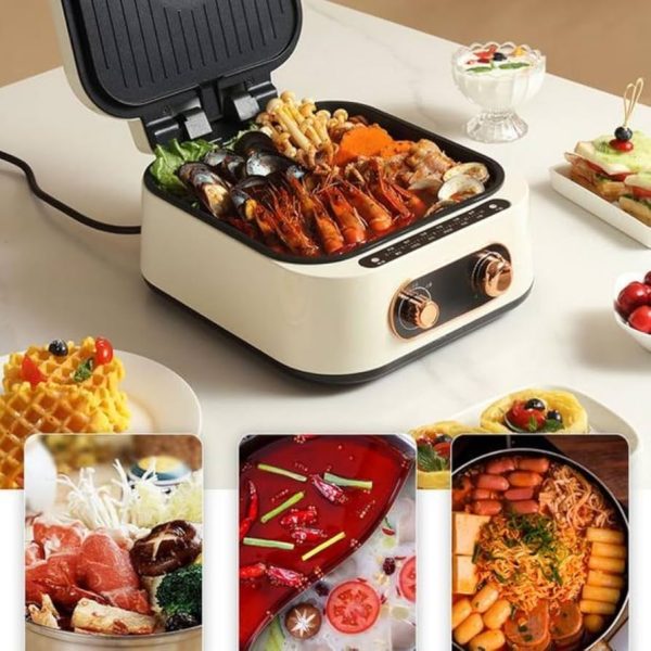 Multicooker Hot Pot, Grill, 1600 W, Crem