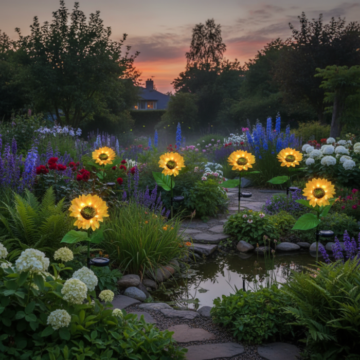 Set 2 x lampa solara, Floarea Soarelui