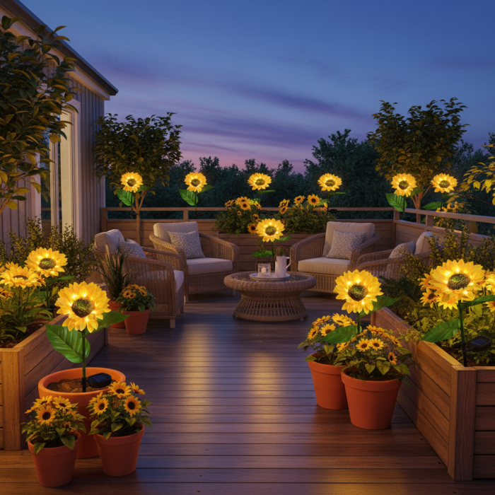 Set 2 x lampa solara, Floarea Soarelui