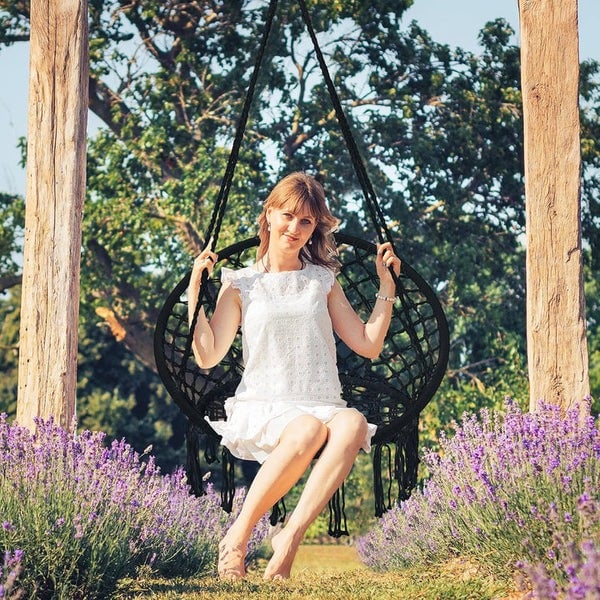 Hamac cocon - scaun suspendabil, Negru, 150 kg