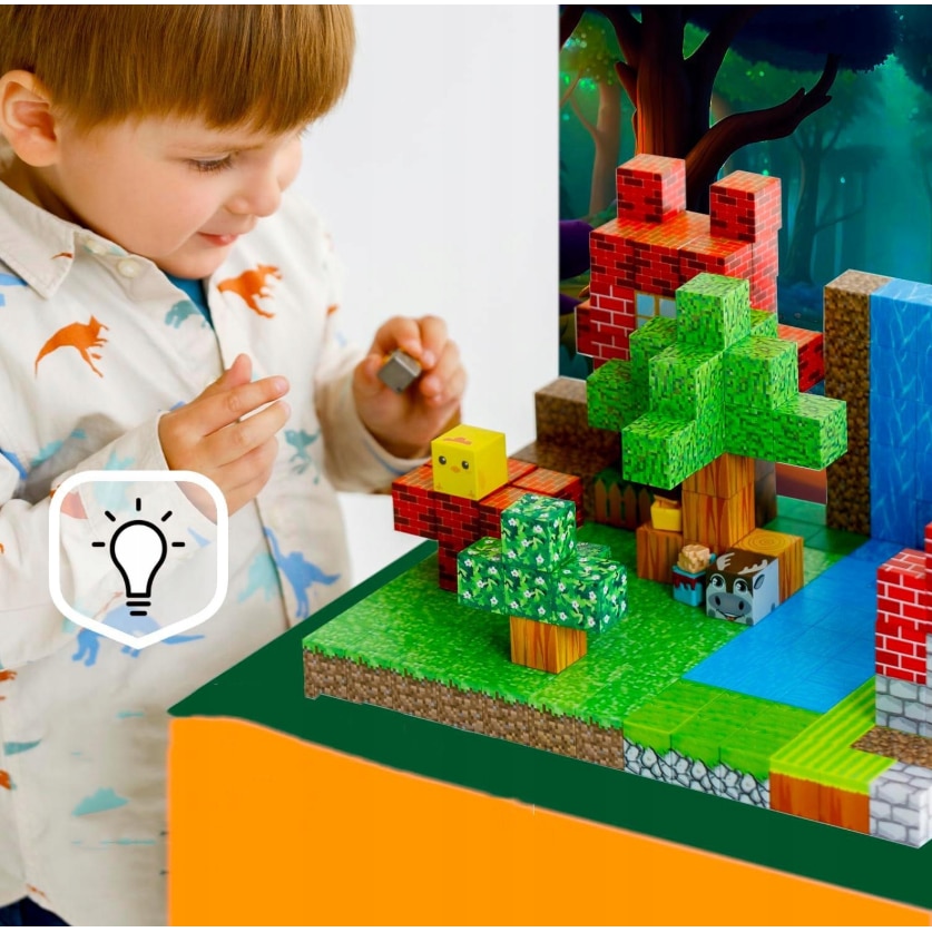 Set 140 cuburi magnetice Mine Craft