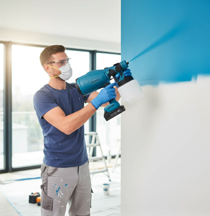 Pistol de vopsit, 2 Acumulatori 48V, 800 ml