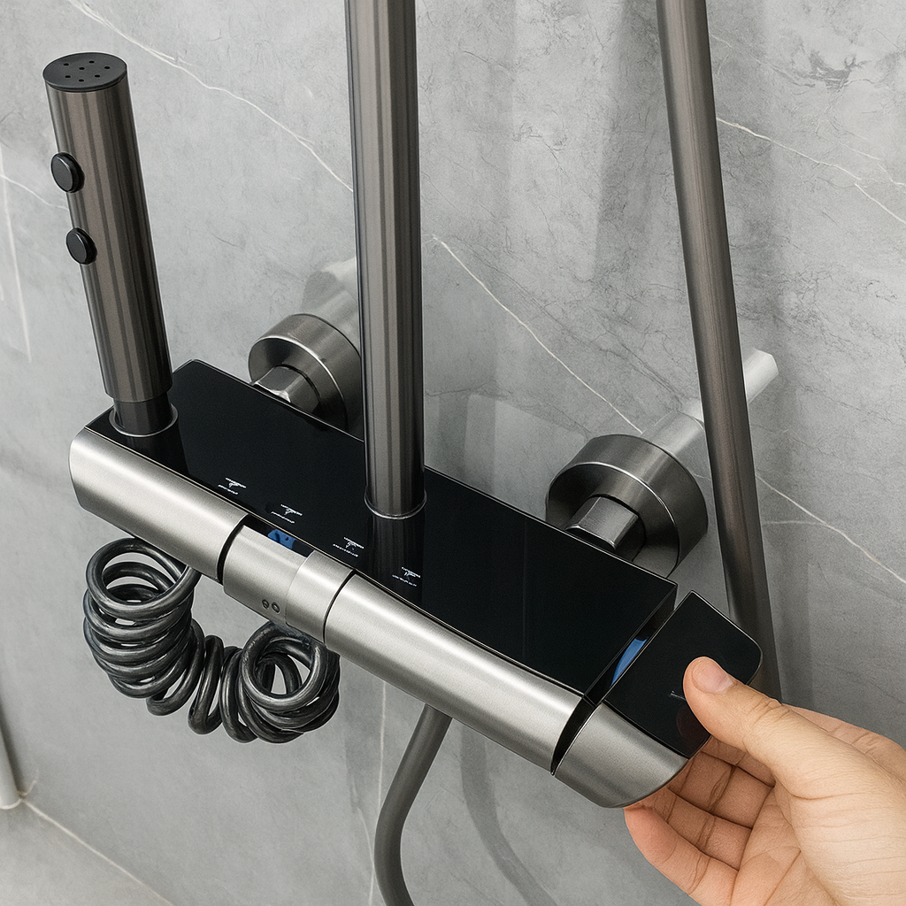 Coloana Dus Smart, 4 functii, butoane Piano, negru