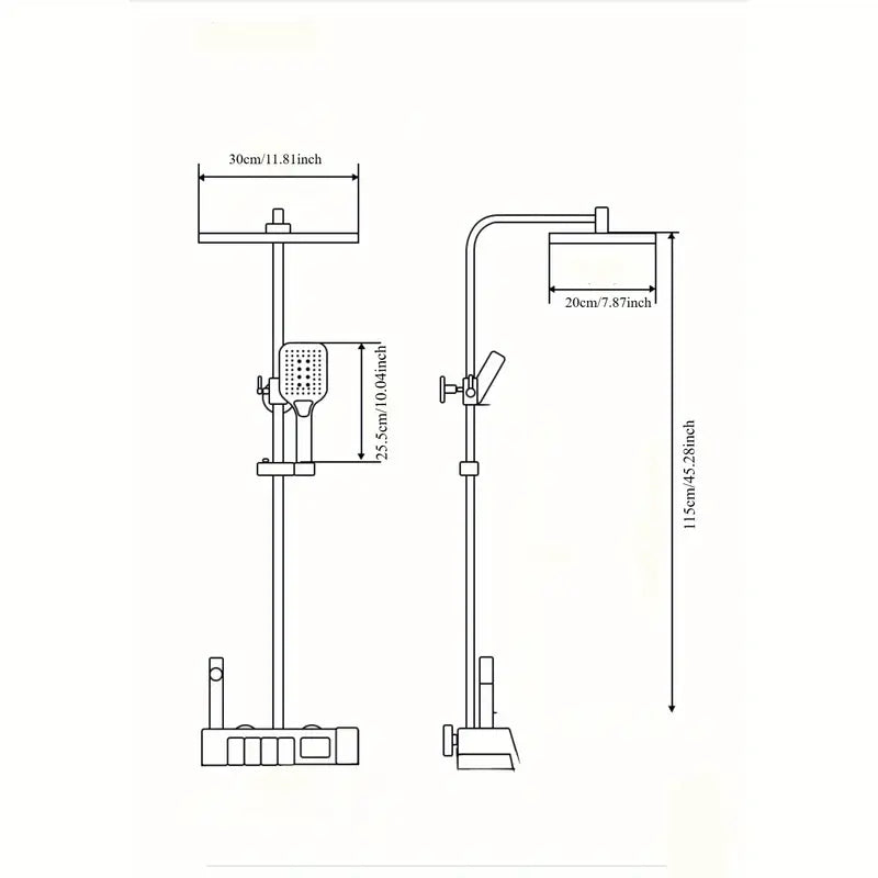 Coloana Dus Smart, 4 functii, butoane Piano, negru
