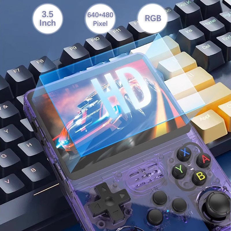 Consola de jocuri portabila, Ecran IPS 3.5 inch, 64 GB, Violet