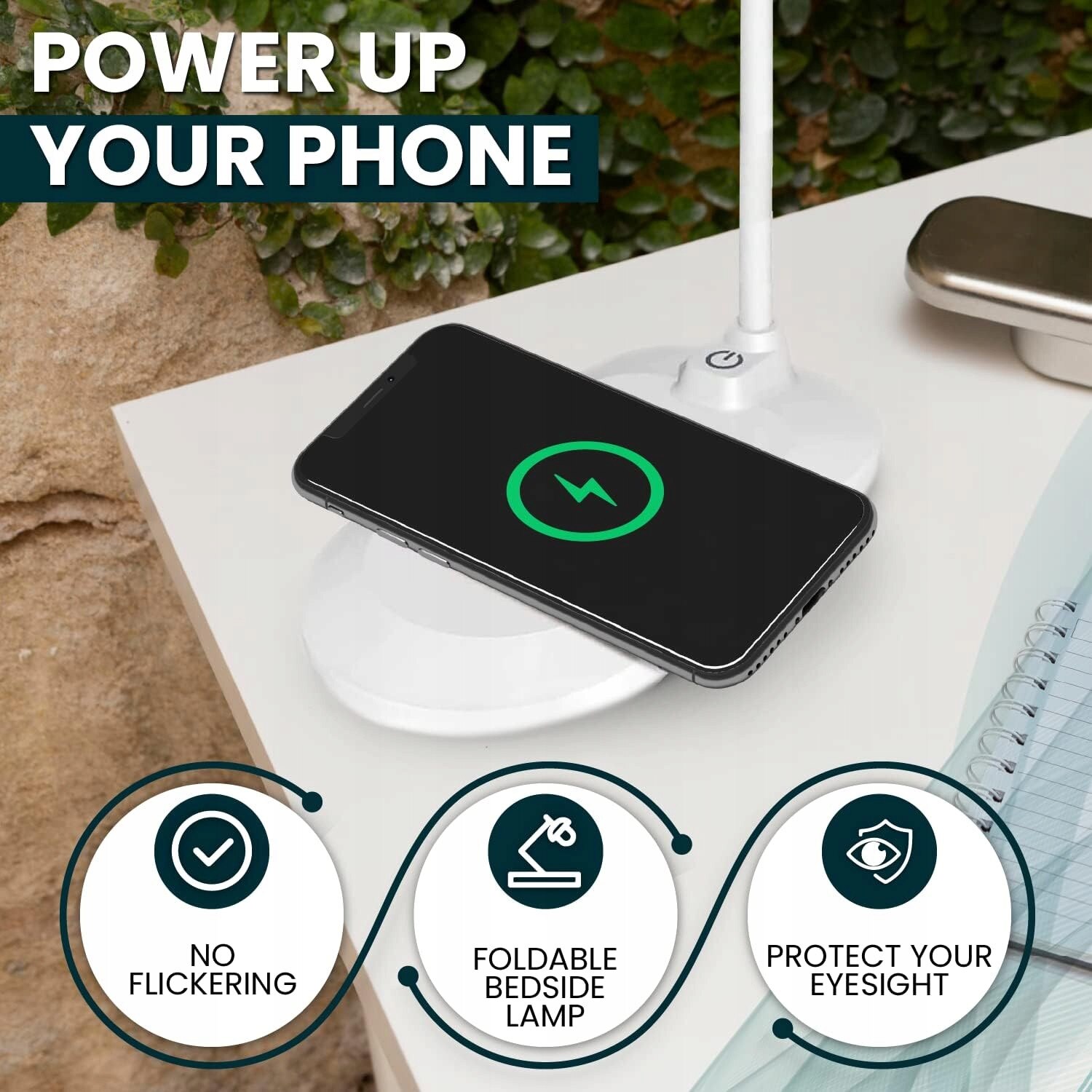 Lampa LED de birou, incarcare wireless