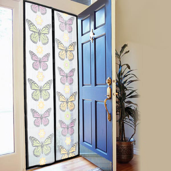 Set 2 x Perdea magnetica anti insecte 210 x 90 cm. Model fluturi Instant Door