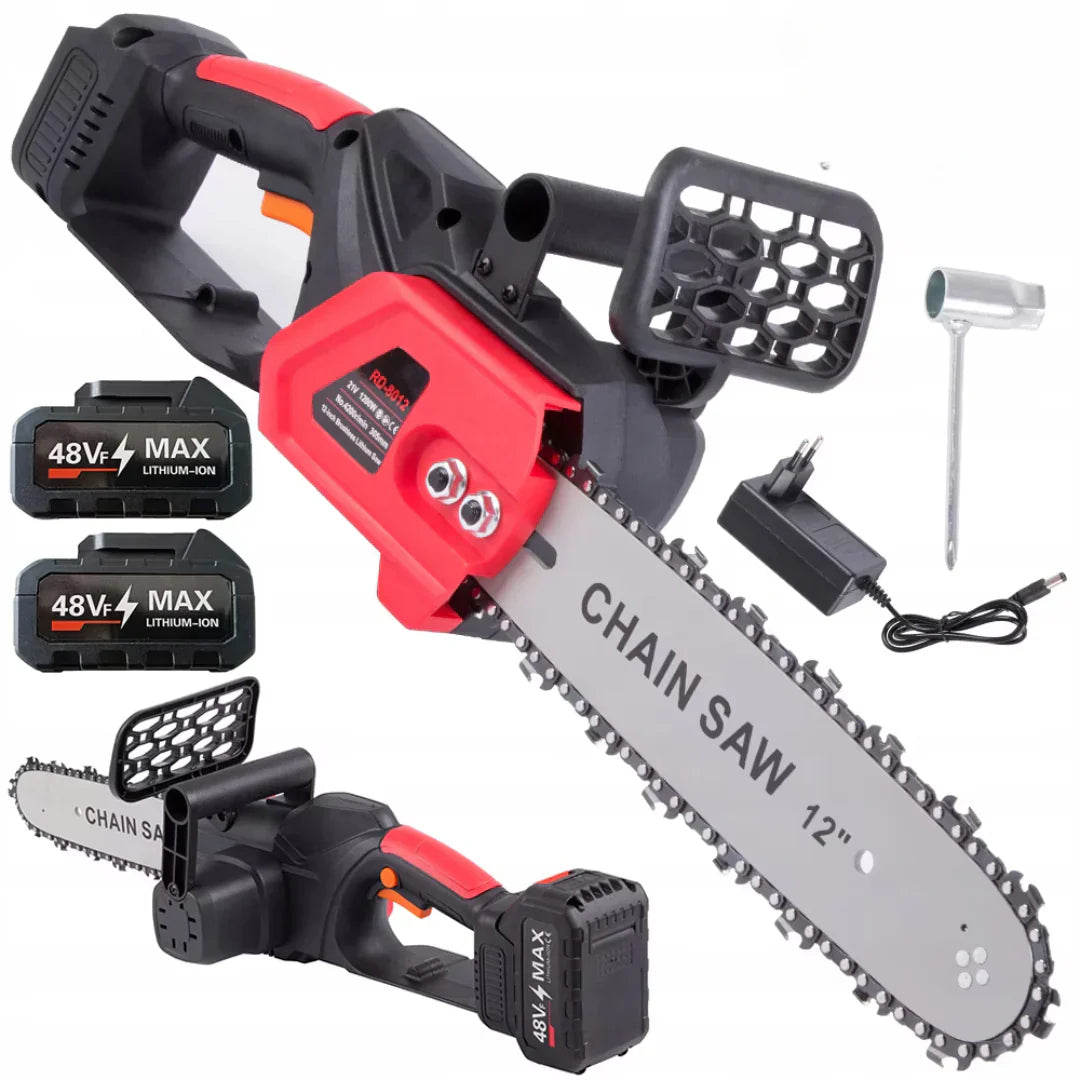 Drujba electrica, 2 acumulatori, 48 V, 2 lanturi, 1200 W, 4800 rpm