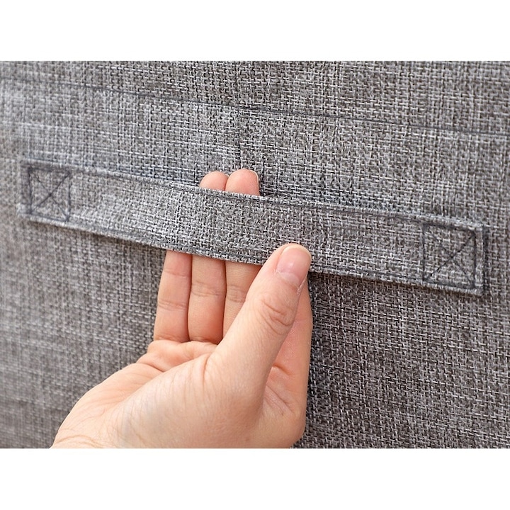 Set 3 cutii pliabile pentru depozitare, 24L, 66L, 100L, Gri