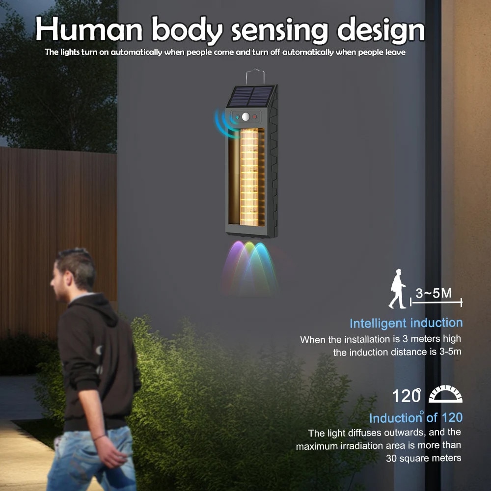 Lampa solara cu senzor de miscare, 18W, 1200 LM