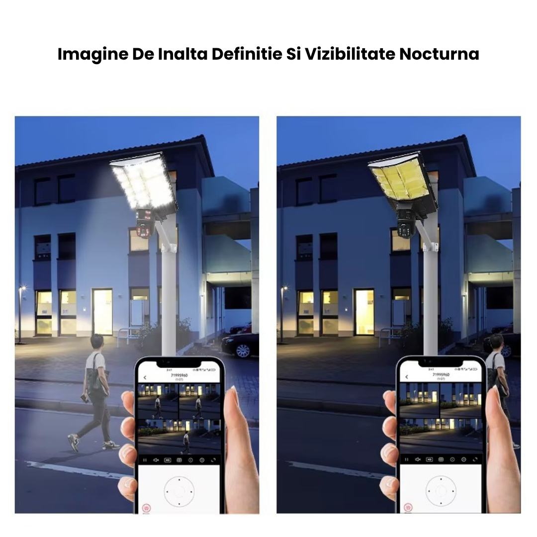 Lampa stradala solara cu camera Wi-Fi V380 PRO