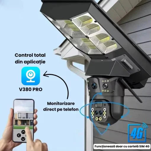 Lampa stradala solara cu camera Wi-Fi V380 PRO