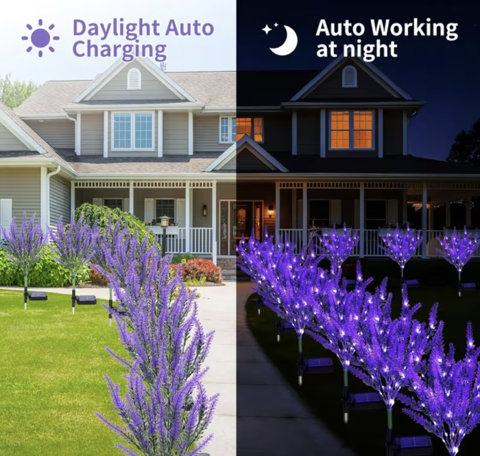 Set 2 x lampa solara, Lavanda