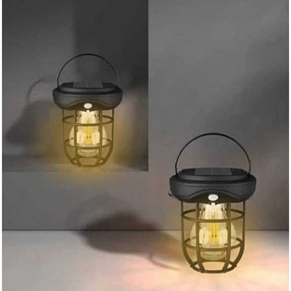 Set 3 x Felinar solar cu lumina calda