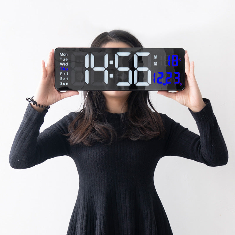 Ceas de perete digital LED, afisaj mare, control la distanta