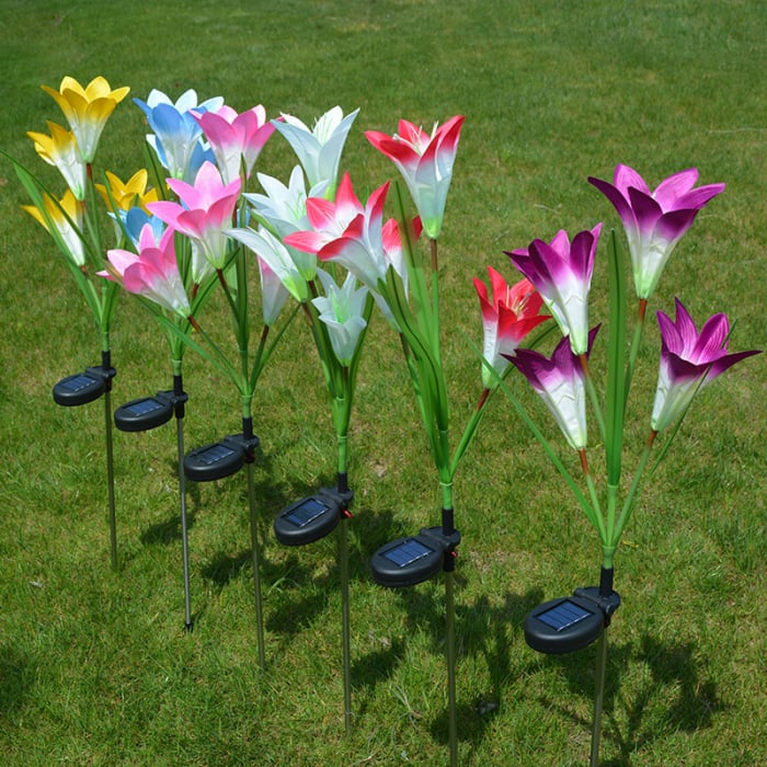 Set 2 x Lampa solara Crini 70 cm, IP66, LED cu Senzor Lumina