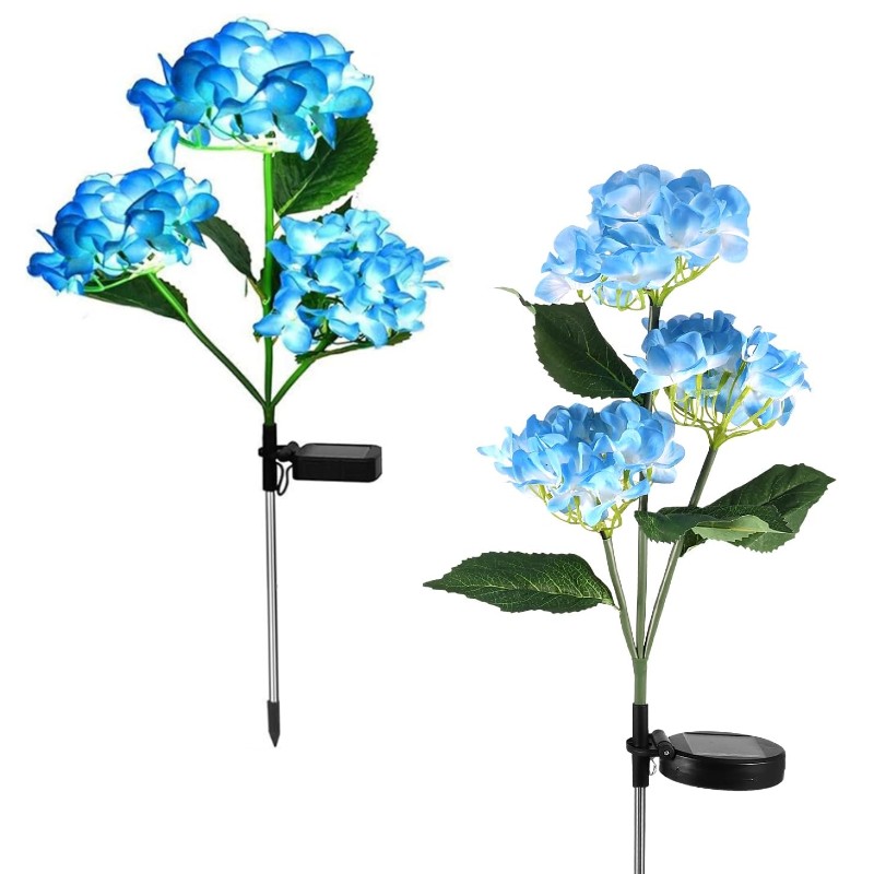 Set 2 x Lampa solara Hortensie 70 cm, lumina calda
