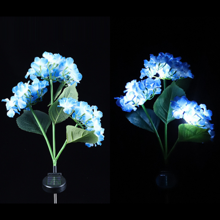 Set 2 x Lampa solara Hortensie 70 cm, lumina calda