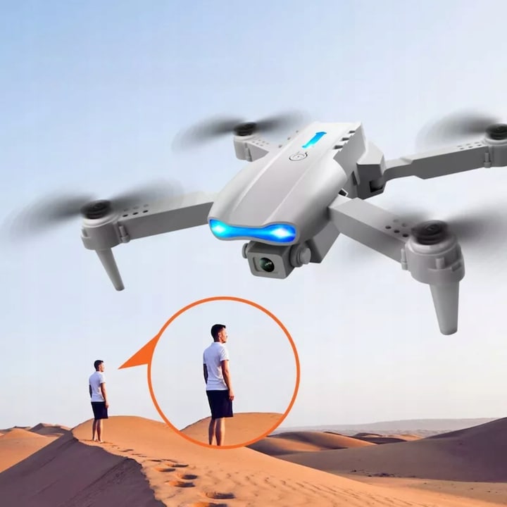 Drona cu 2 camere video, 3 x acumulator 1800 mAh, Gri