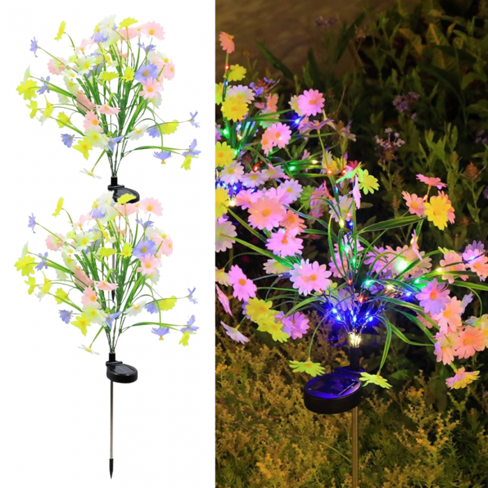 Set 2 x Lampa solara Margarete, 70 cm, LED Multicolor, IP 66