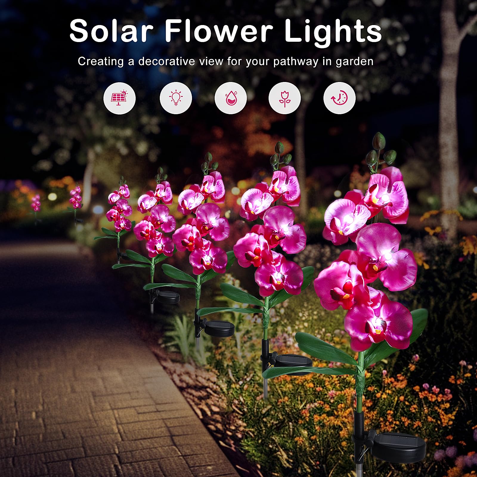 Set 2 x Lampa solara LED Orhidee