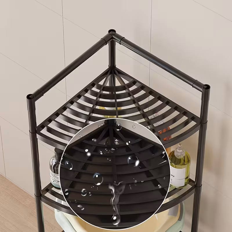 Organizator cu 3 rafturi, Negru, 42 x 30 x 58 cm