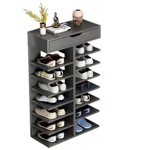 Pantofar cu 7 rafturi, 40 x 22 x 111 cm, Gri