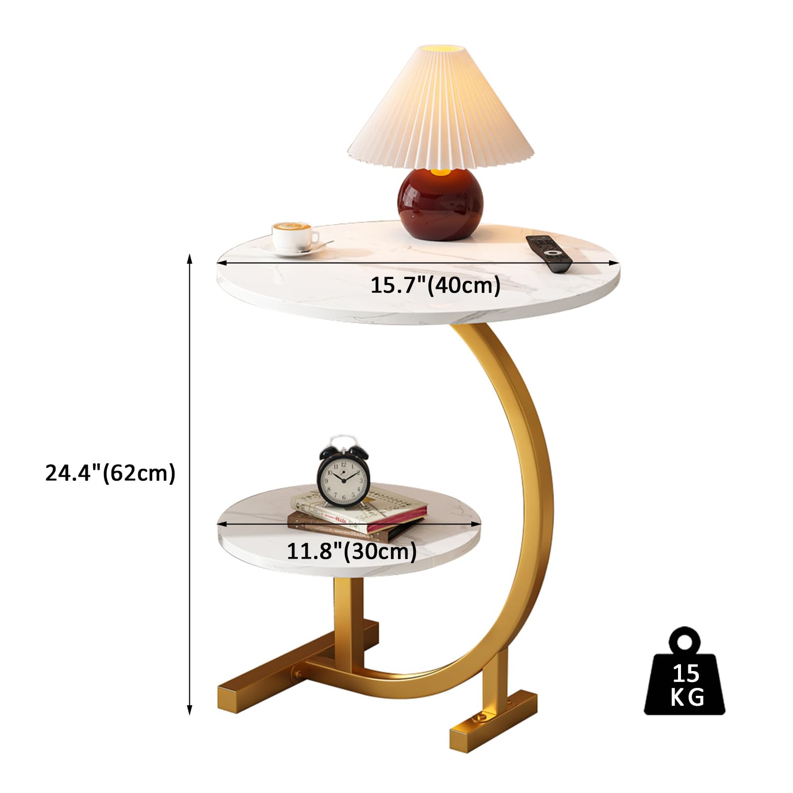 Masuta cafea living, rotunda 62x40 cm