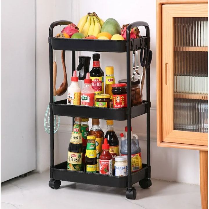 Etajera mobila cu rafturi, 33 x 20 x 65 cm