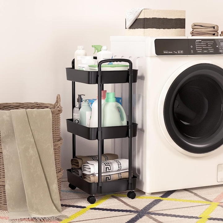 Etajera mobila cu rafturi, 33 x 20 x 65 cm