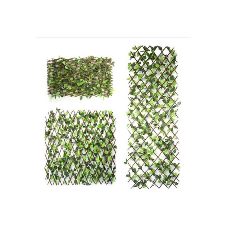 Set 2 x Pergola din lemn cu frunze, panou decorativ, 100 x 300 cm