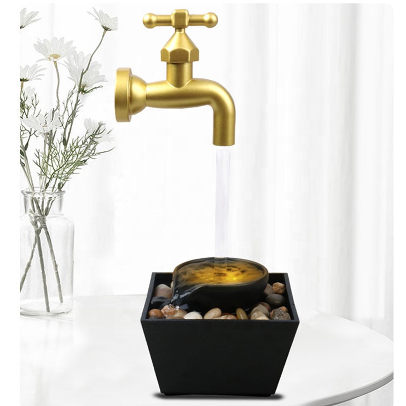 Fantana decorativa cu robinet plutitor si LED