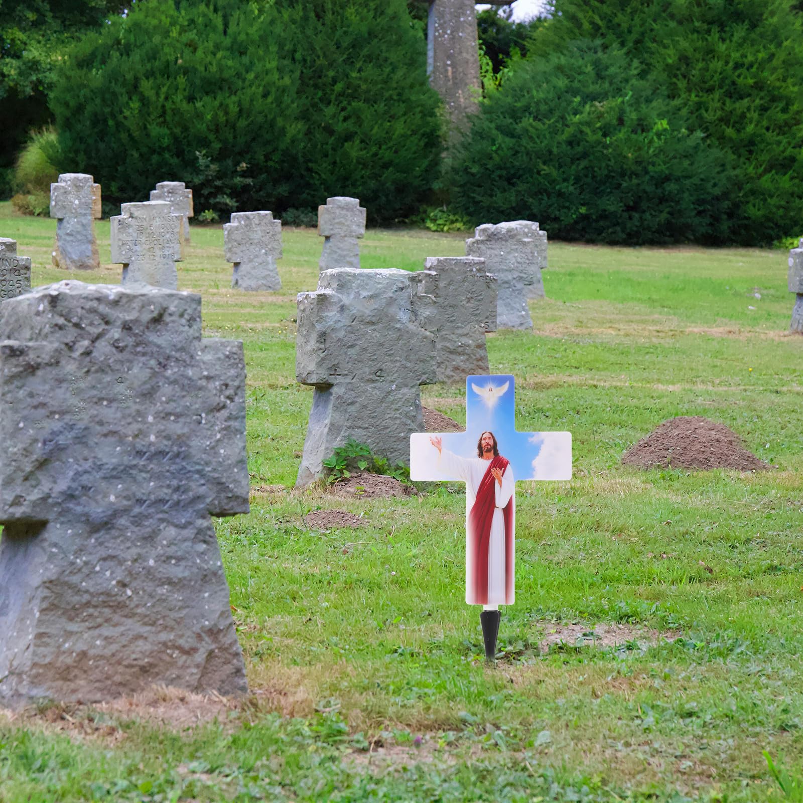 Cruce Solara LED pentru Mormant, 57 x 25 cm