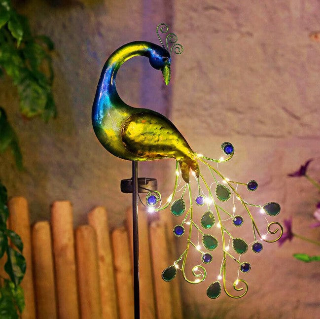 Lampa solara model Paun, LED alb cald