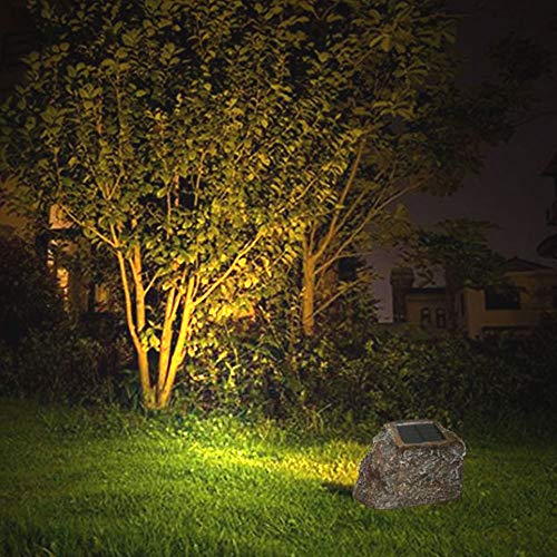 Set 2 x lampa solara cu aspect de piatra