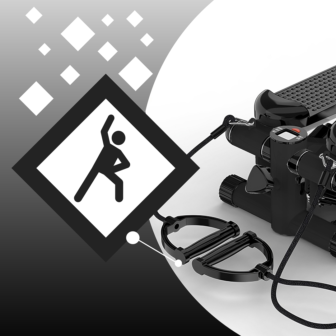 Stepper cu intensitate reglabila, corzi elastice fitness