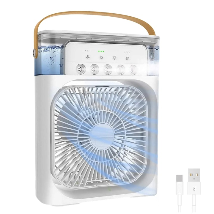 Ventilator cu rezervor de apa sau gheata, 600 ml