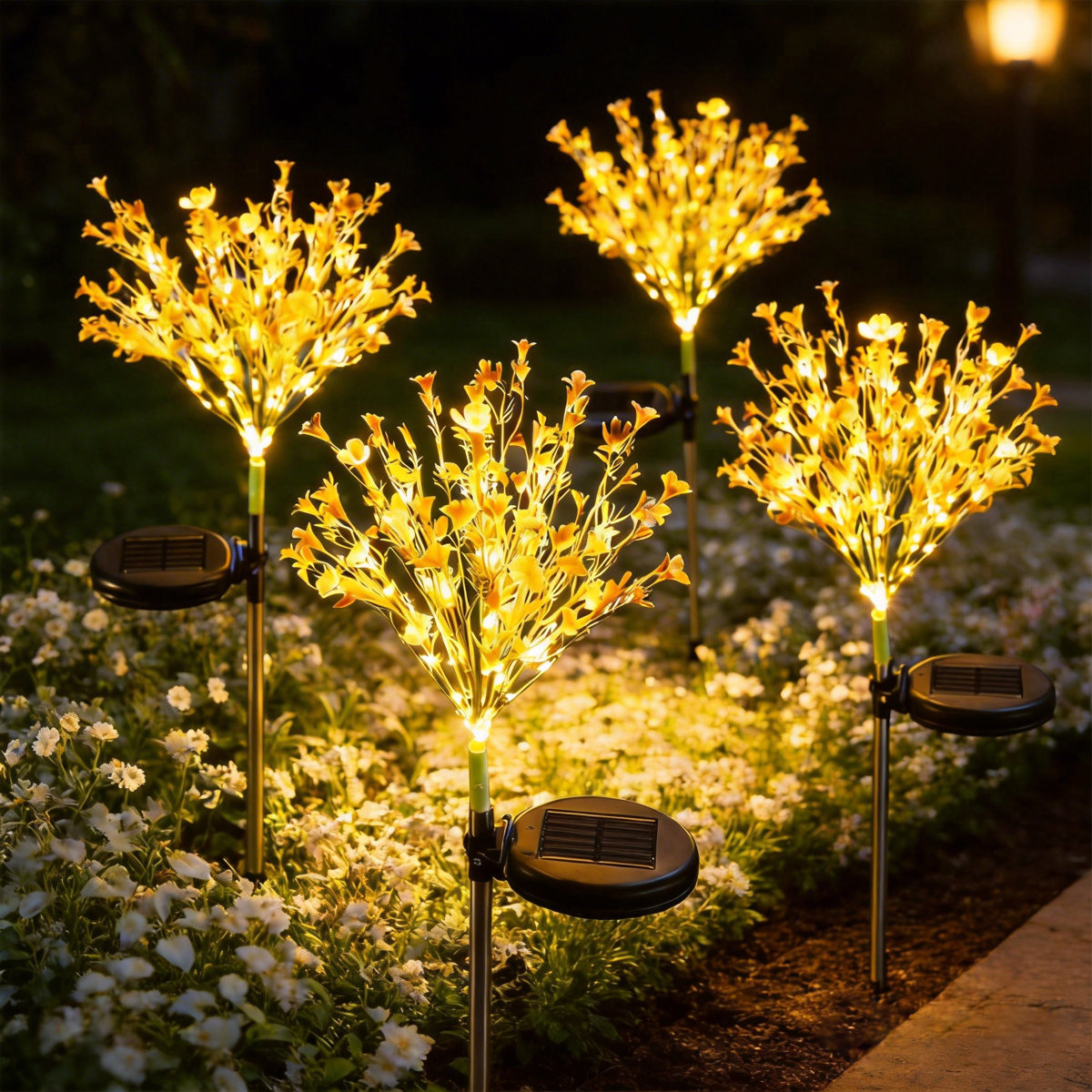 Set 2 x Lampa solara LED - flori de rapita