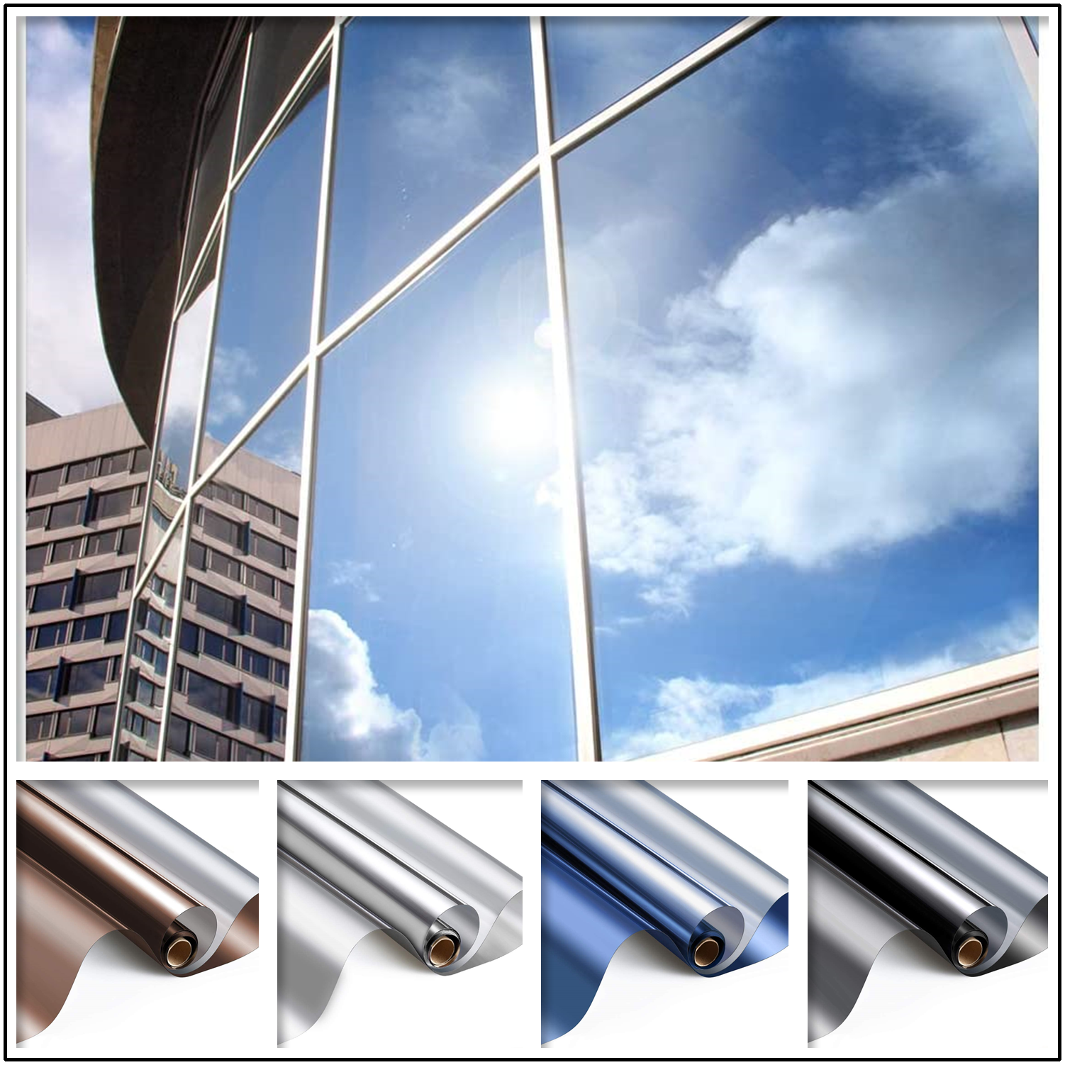 Set 2 x Autocolant geamuri 300 x 75 cm, protectie UV, kit montaj inclus