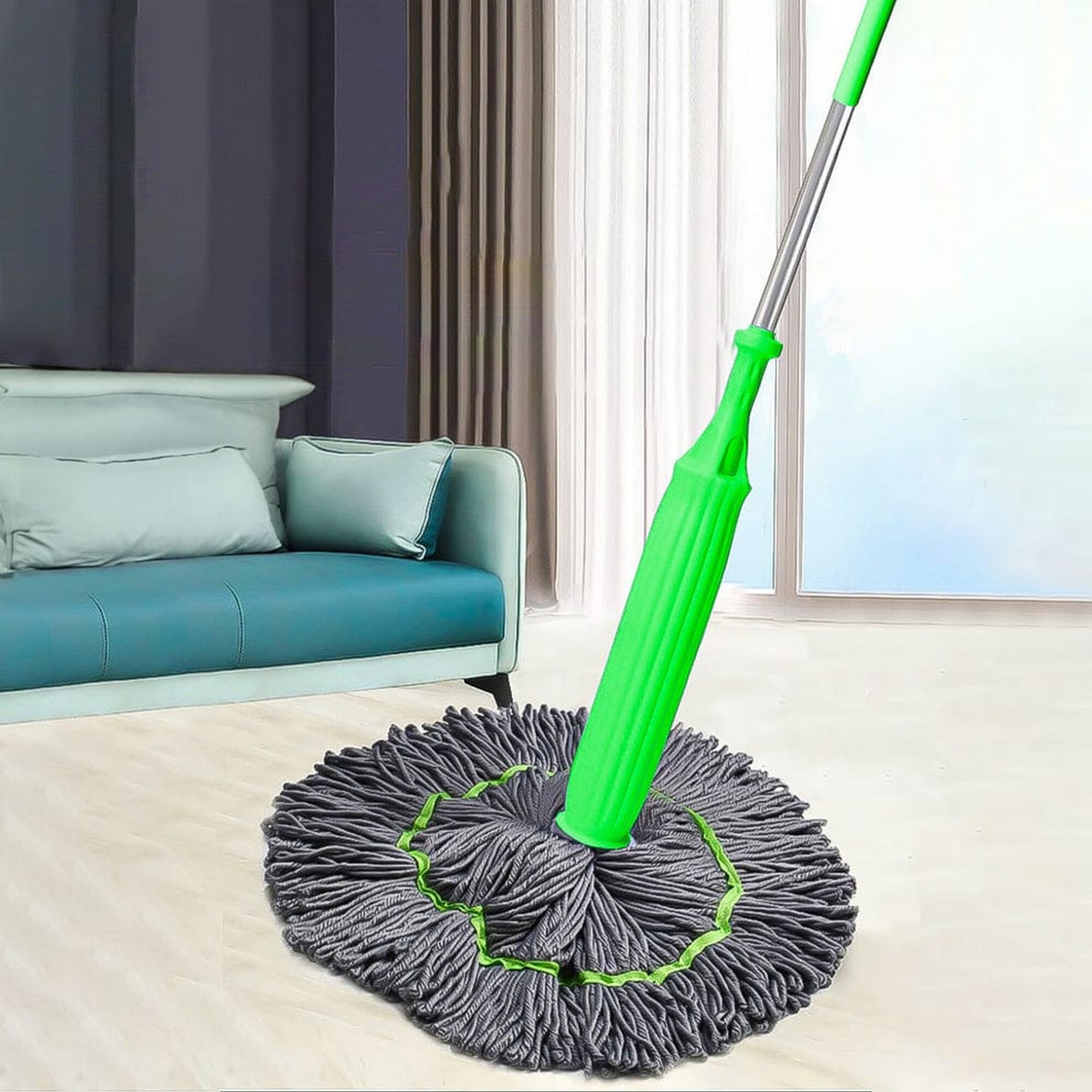 Set 2 x Mop cu stoarcere rapida, Rasucire automata