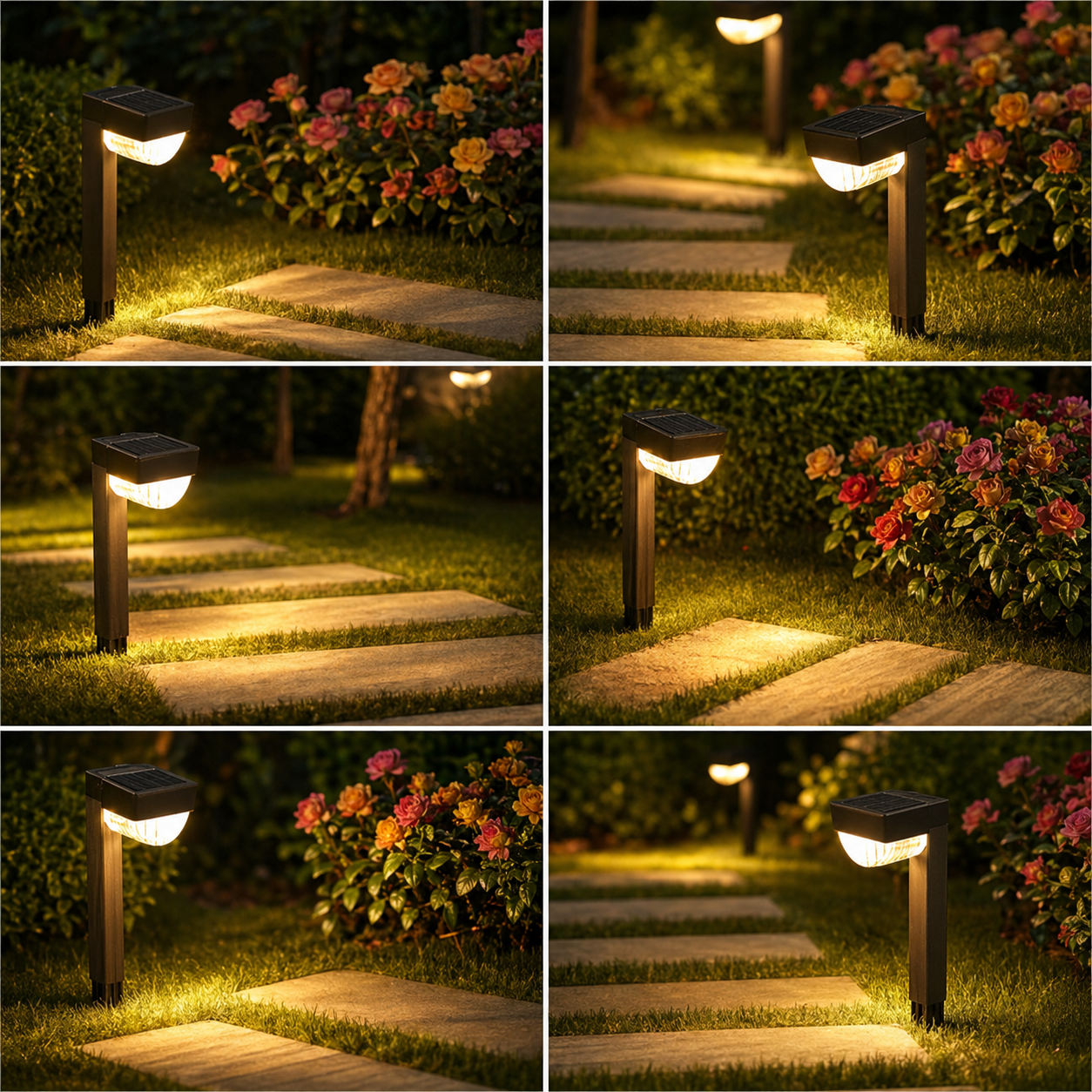 Set 6 lampi solare, lumina alb cald