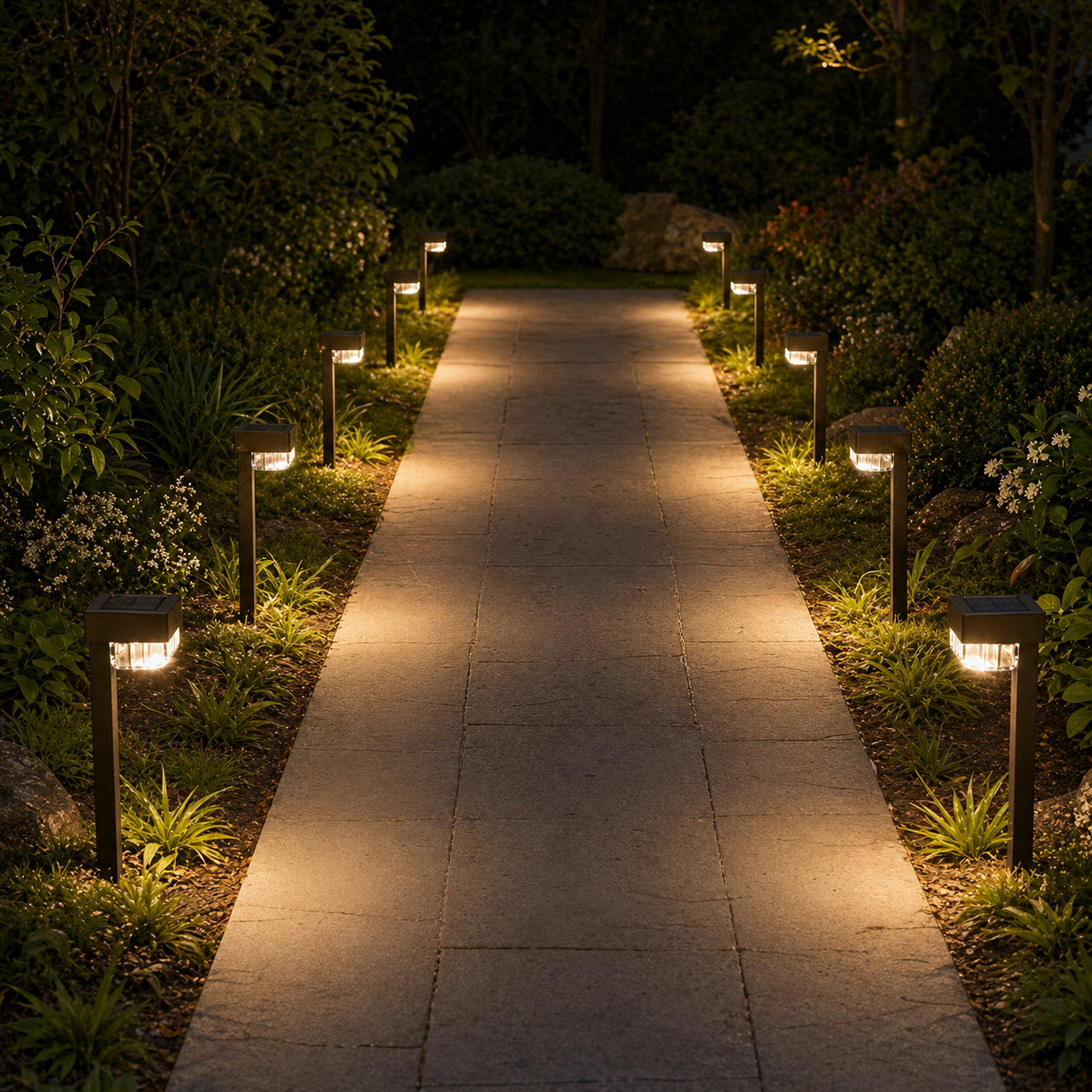 Set 12 lampi solare, lumina alb cald