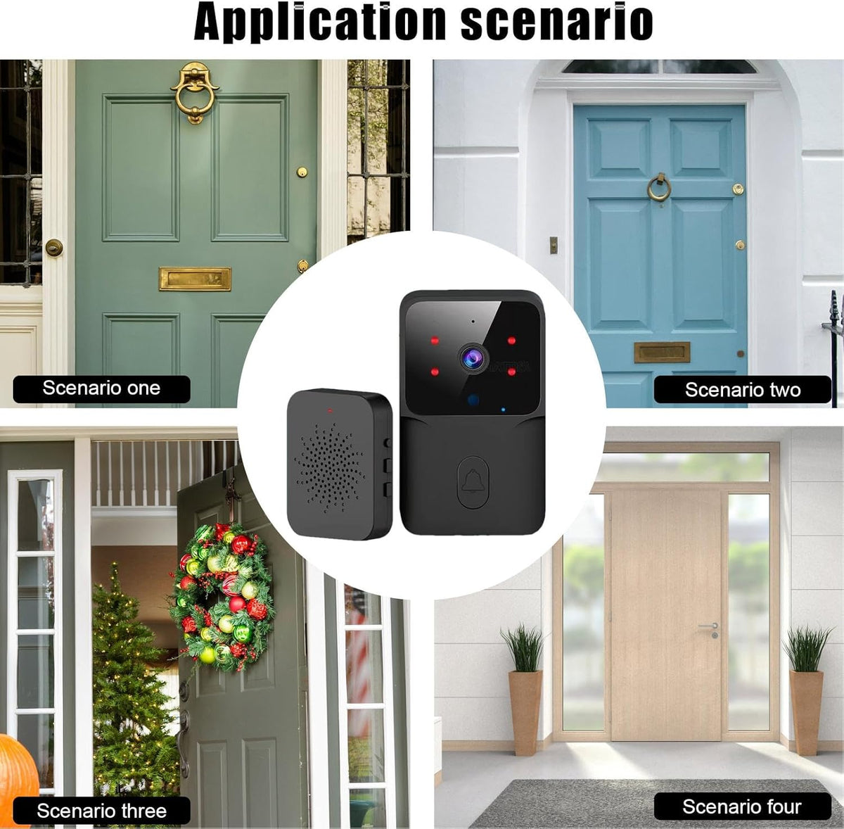 Sonerie Video Smart 4K WiFi, Night Vision, Audio Bidirectional