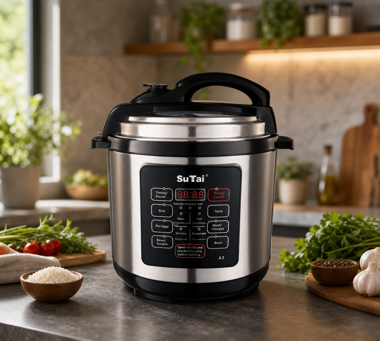 Multicooker 7 Litri, 9 programe, Oala electrica cu gatire sub presiune